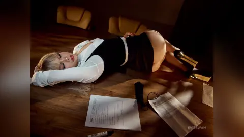 EvieSwan — In the office 😏