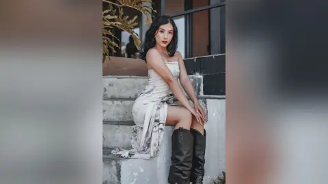 AlexaWane — dress and boots 🤭