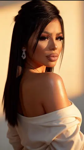 LunaVixe00 poses with a side-glance, showing her long dark hair and shoulder, wearing an off-the-shoulder white top.