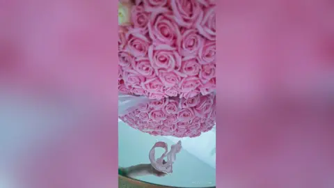 Large bouquet of soft pink roses in a romantic floral arrangement for a wedding or Valentine's Day gift.