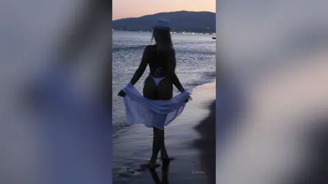 AudreyEla — White tiny bikini.