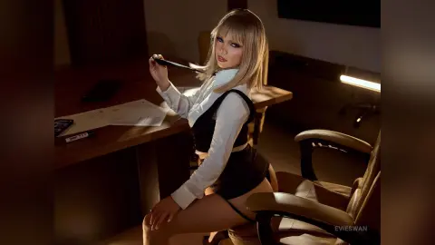 EvieSwan — In the office 😏