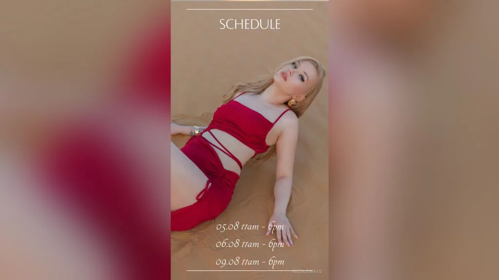 NicoleWays — my schedule💘