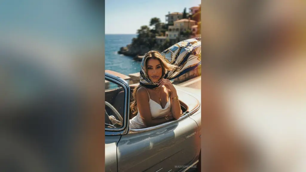 MadisonChase poses by a window in a black silk robe, looking at the camera with her hair down.