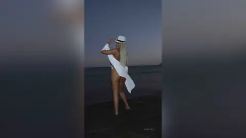 AudreyEla — White tiny bikini.