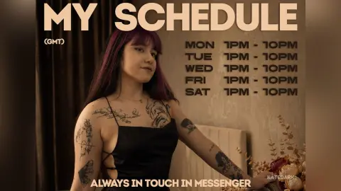 KateDark — my schedule🥰