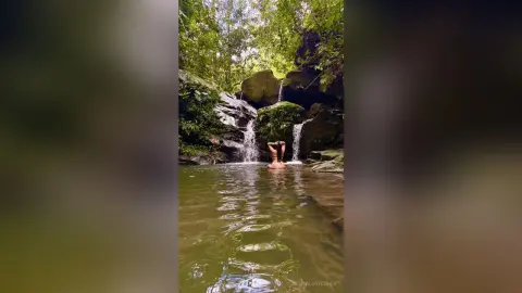 ValeryCohen — bikini, waterfall, natural