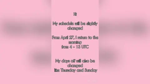 CristinaRous — change of schedule