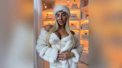AnnaAurikas — in a luxurious fur coat