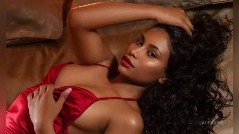 LauraSins — Red dress hot fantasies