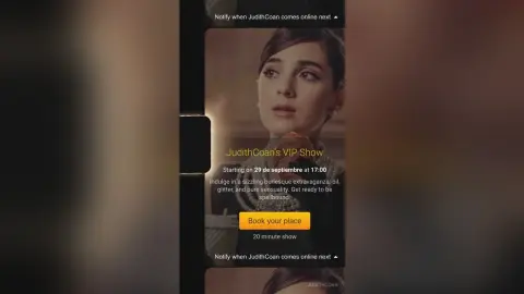 Elegant woman in a glamorous outfit looking thoughtful in a moody, cinematic setting for a VIP show advertisement.