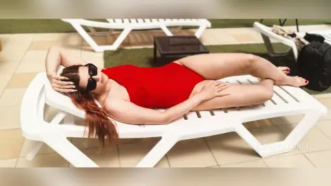 JennyStormy — red swimsuit and hot summer
