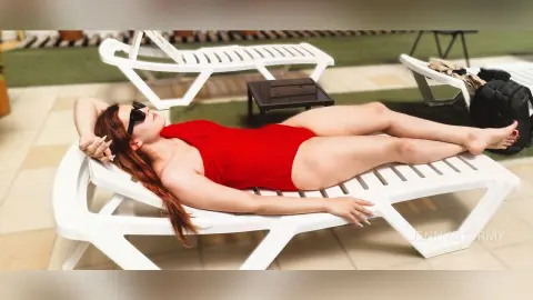 JennyStormy — red swimsuit and hot summer