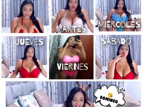 Tyfaniebony — Beautiful woman in colorful lingerie posing on a bed for a daily outfit mood collage.