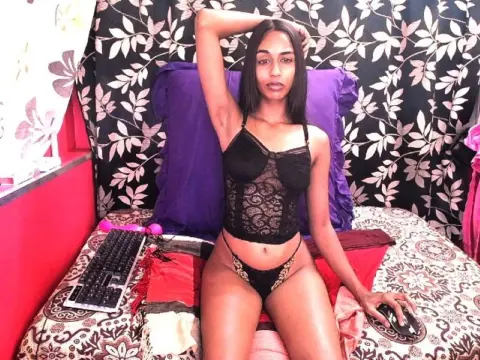sexkittenNew — sexkittenNew wearing a black lace corset and matching thong, sitting on a bed with a purple pillow, a keyboard, and a mouse.